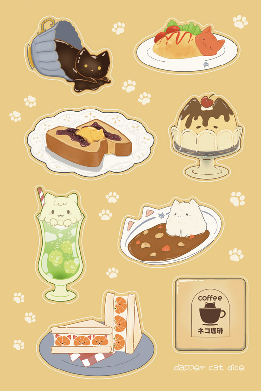 Neko Kissaten Sticker Sheet