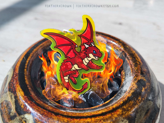 Red Dragon Acrylic Keychain