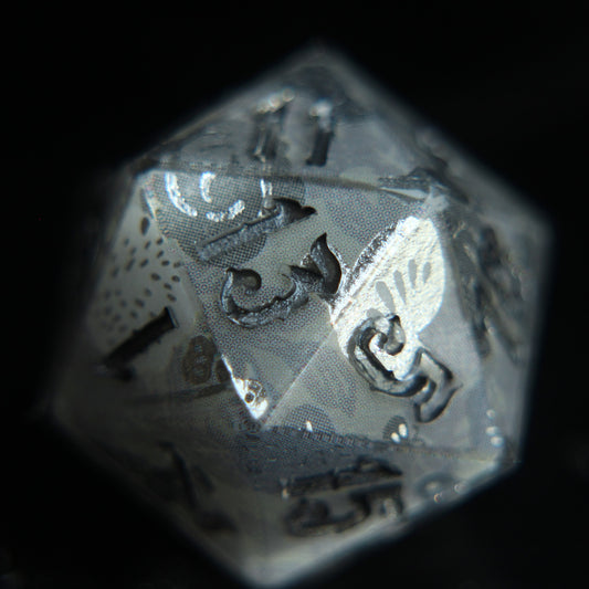 Silver Feather 7-piece Dice Set