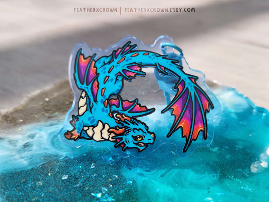 Water Dragon Acrylic Keychain
